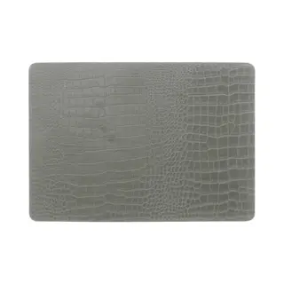 Unique Living Placemats Croco Lederlook - 1x - 43 X 30 Cm - Zilvergrijs - Pvc - Tafel Onderleggers