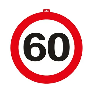 Folat 60 Jaar Verkeersbord Deurbord - 47cm