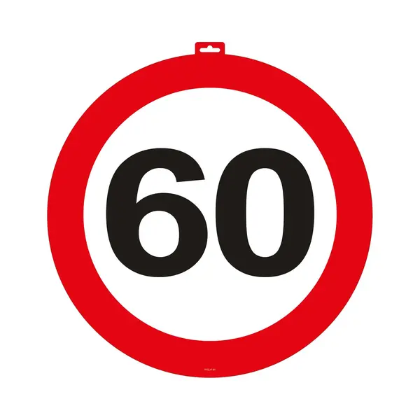 Folat 60 Jaar Verkeersbord Deurbord - 47cm thumbnail