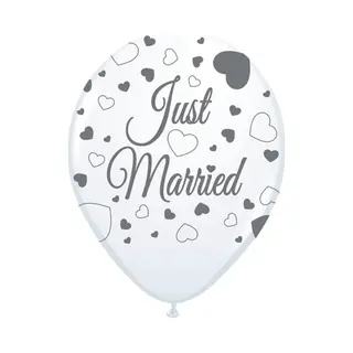 Folat - Ballonnen Just Married Hartjes