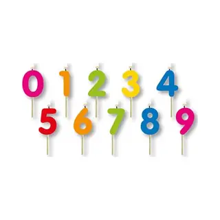 Folat Neu Mini-Kerzen Zahlen Mit Glitter 0-9, Bunt
