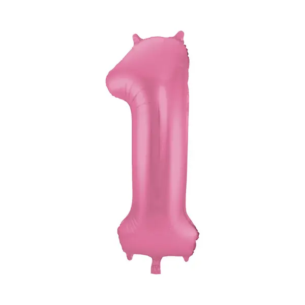 Folat 65901 Rosafarbener Metallic Matt Folienballon Zahl 1-86 Cm thumbnail