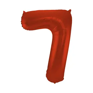 Folat 65987 - Folienballon Zahl 7 - Rot Ca. 86 Cm