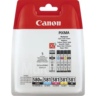 Canon 2024C007/Pgi-580XLCLI-581 Ink Cartridge Multi Pack 2x Bk + 1x C.