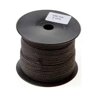 PasschierTerpo 100 Mtr - Touw - Zwart - 2mm - Gevlochten Koord