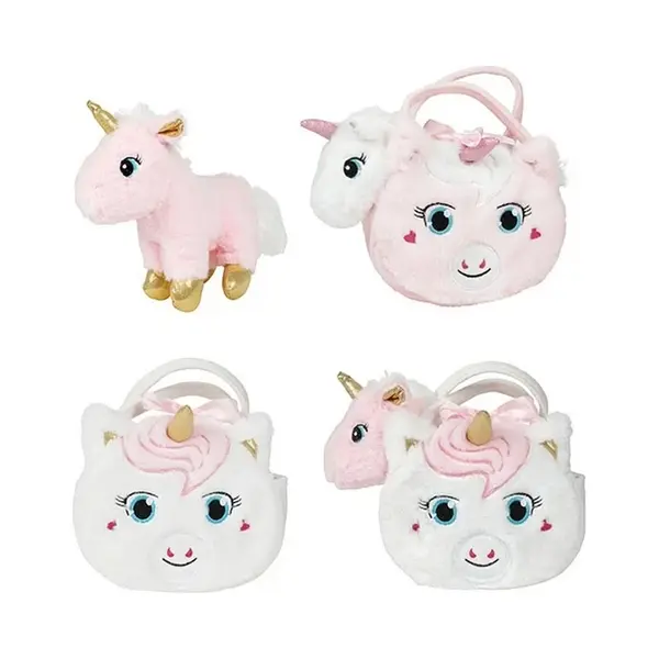 Toi-Toys Plüsch-Einhorn Kuscheltier In Einhorn-Tasche Mit Glitzerhorn thumbnail