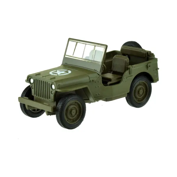 Welly Willys Jeep Auto - Leger Speelgoed Van Metaal - 11 Cm - Schaal 1, 38 thumbnail