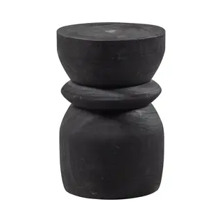 Tchibo - Woood Hocker »Bikkel« - 30x30x42cm - Schwarz - Holz