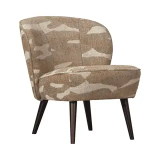 Woood Sara Fauteuil - Geweven Stof - Camouflage Dessin - Groen - 71x59x70 Cm