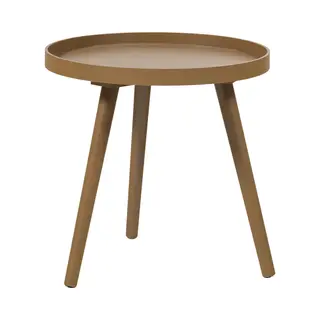 Woood Sasha Bijzettafel Ø 40 Cm - Hout - Honinggeel - 41x41x40.5 Cm