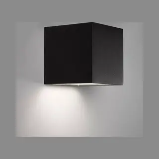 Ks Verlichting Led Solar Cube Wandlamp Zwart Vierkant