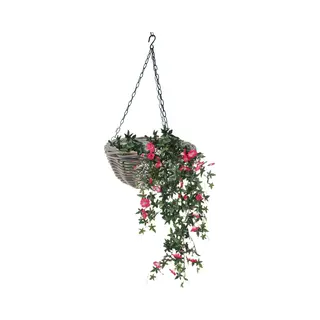 van der Leeden Vd Leeden Hangmand Rotan – D40 Cm - Gevlochten Rotan - Hangende Plantenbak Met Ketting – Bloempot – Handgevlochten In Indonesië