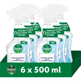Dettol Desinfecterende Multi-Oppervlakken Allesreiniger Spray - 6 X 500 Ml - Voordeelverpakking