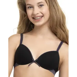 Boobs en Bloomers Boobs & Bloomers Anny - Meisjes Bh Zonder Beugel - Maat 65A - Zwart - 70040