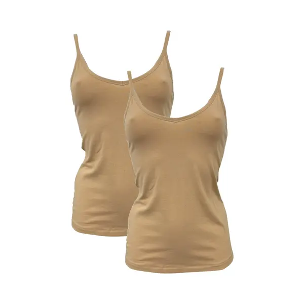 After Eden My Basic Singlet Katoenen 2-pack Dames Ondershirt - Poeder - Maat Xl thumbnail