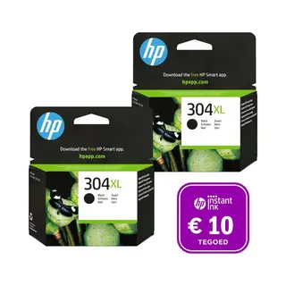 Hp, Inkt, 304 - 2x Inktcartridge 304XL Zwart + Instant Inkt Tegoed (Bk)