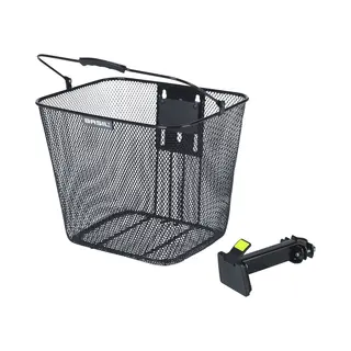Basil Einkaufsshopper Bilbao, 10 L, Fahrradkorb Vorne Mit BasEasyStem Ec Halter Für Lenker 10L Lenkerkorb