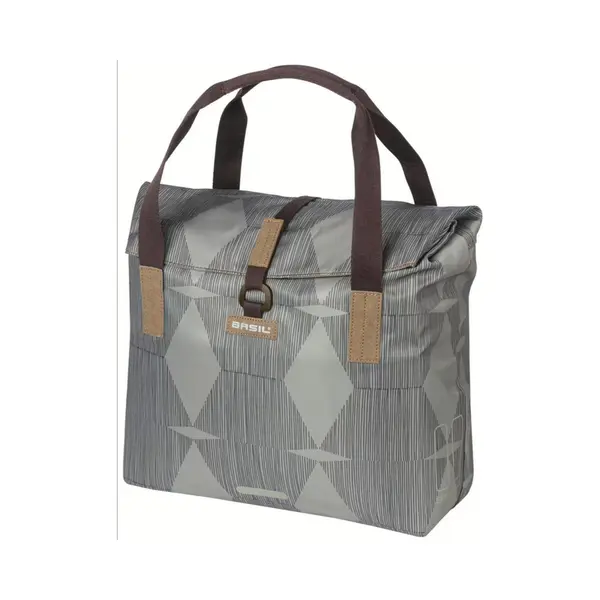 Basil Elegance - Fahrradshopper Grau Chateau Taupe - 20-26 Liter - 13 X 36 X 33 Cm - Wasserabweisenden Faltverschlusses thumbnail