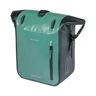 Basil Rivo Einzelne Fahrradtasche Gepäckträger – Wasserdicht 12-15L – Reflektierend – Aus Tarpaulin – Mit Mik Hooks – 25X14X38 Cm –