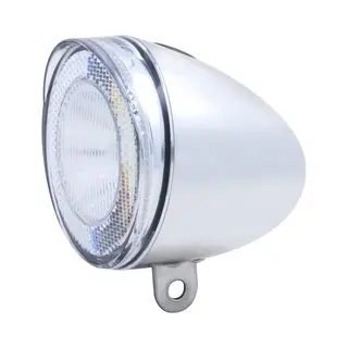 Spanninga Swingo Xb Led Koplamp - Fiets Batterij - Met Reflector - Chroom