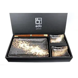 Edo Japan - Yogan - Japans Sushi Servies Set - 6-Delig - 2 Persoons - Sterke Kwaliteit - Gemaakt In Japan
