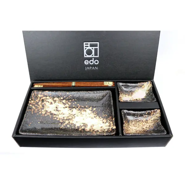 Edo Japan - Yogan - Japans Sushi Servies Set - 6-Delig - 2 Persoons - Sterke Kwaliteit - Gemaakt In Japan thumbnail