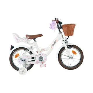 Volare Blossom Kinderfiets - Meisjes - 14 Inch - Wit - Twee Handremmen
