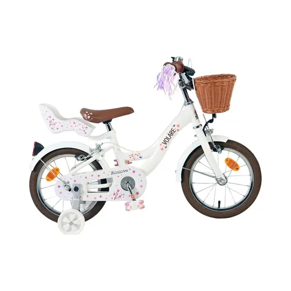 Volare Blossom Kinderfiets - Meisjes - 14 Inch - Wit - Twee Handremmen thumbnail