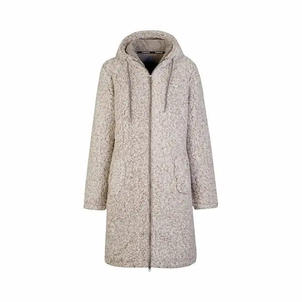 BjØRnson Sherpa Parka Fleecejacke Soft / 4 Jahreszeiten Damen Ona - Beige - Größe 42 thumbnail