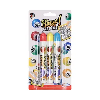 Grafix Bingo Stiften/markers - 3x Stuks - Blauw - Geel - Rood - Bingo Dabbers - Spellen - Spelen - Dikke Punt