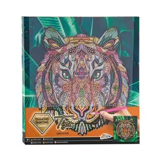 Grafix Diamond Painting Op Canvas | Tijger | Formaat 30x30cm | Diamond Painting Pakket Volledig | Thema Dieren | Diamond Painting Op Canvas |