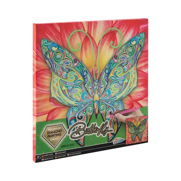 Grafix Canvas Diamond Painting Vlinder, 30x30cm thumbnail