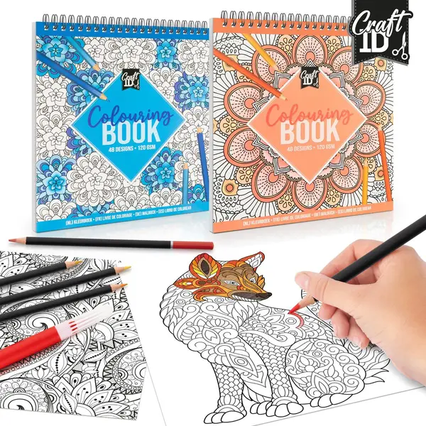 Craft Id Mandala Kleurboek Voor Volwassenen - Kleurboeken Volwassenen Met Kleurboek Mandala's, 2-Pack Mandala Kleurboek Volwassenen Voor Kleuren En Ontspanning thumbnail