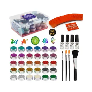 Glitter Tattoo Set - Festival Glitters - Festival Tattoos - Glitter Tattoos Kinderen - Make-up & Tatoeages - Carnaval - Joya Creative