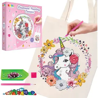 Joya Creative Diamond Painting Knutselpakket Unicorn - Modepakketten - Personaliseer Je Eigen Tas - Creatief Speelgoed Voor Kinderen - Unicorn Decoratie - Joya