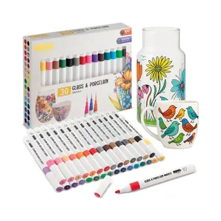 Luxe Porselein Stiften Set 30pcs - Stiften Voor Porselein En Glas - Textielstiften - Geschikt Voor Volwassenen - Joya Creative