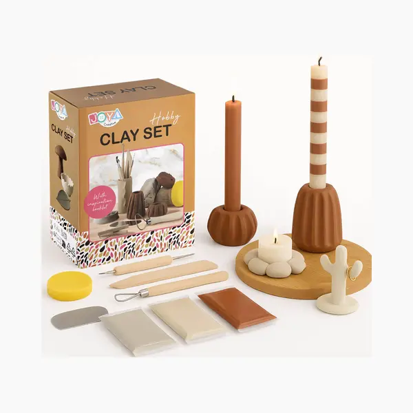 Joya Creative Boetseerklei Volwassenen Set - 13pcs - Home Deco Pakket Volwassenen - Luchthardende Klei In Natuurtinten - Boetseerklei Gereedschap - Inspiratieboek thumbnail