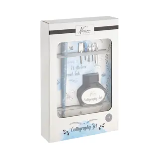 Nassau Fine Art Kalligrafie Set - 5x Kalligrafiepennen - Penhouder Met Zwarte Inkt - Luxe Cadeaudoos - Handlettering, Journaling & Creatief Schrijven