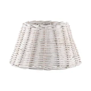 Home Sweet Home - Rotan - Vintag Lampenkap - Conisch - White - Scandinavian Stijl - 30 X 20 X 17 Cm - E27 Fitting - Voor Tafellamp - Voor Woonkamer En