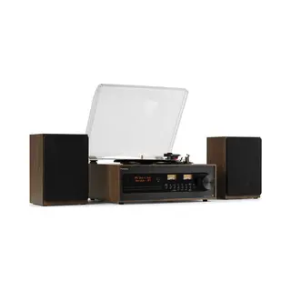 Audizio Boston Audio-Plattenspieler mit Riemenantrieb Schwarz, Holz Manuell