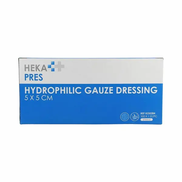 Heka Pres Hydrophilic Gauze Dressing 5 X 5 Cm 12 Lagen | 100 Stuks thumbnail