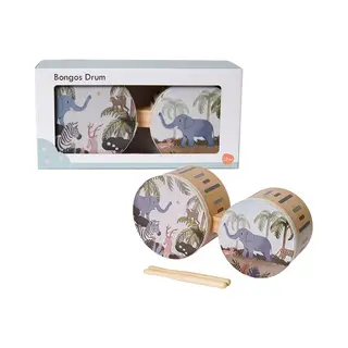 Speelgoedtopdeals - Houten Bongo Drum Dieren - Instrument - Muziek - Speelgoed Voor Kinderen