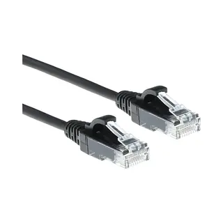 Act Zwarte 10 meter Lszh U/Utp CAT6 datacenter slimline patchkabel snagless met RJ45 connectoren