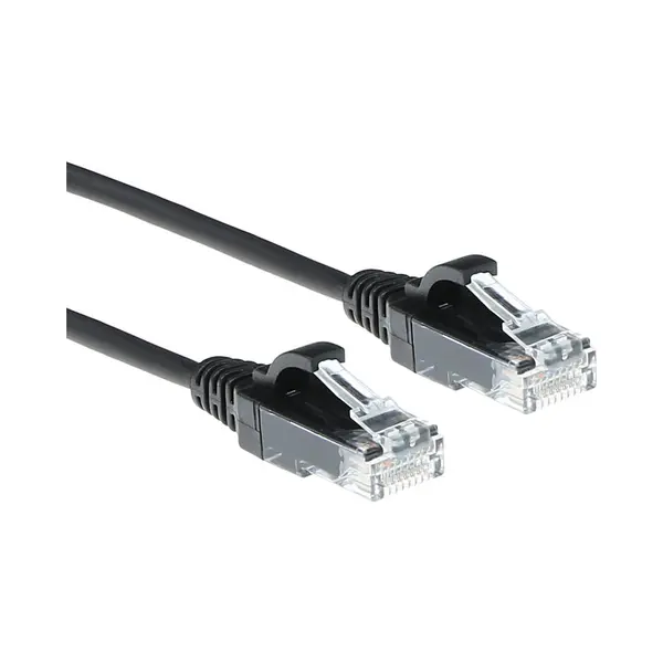 Act Zwarte 10 meter Lszh U/Utp CAT6 datacenter slimline patchkabel snagless met RJ45 connectoren thumbnail