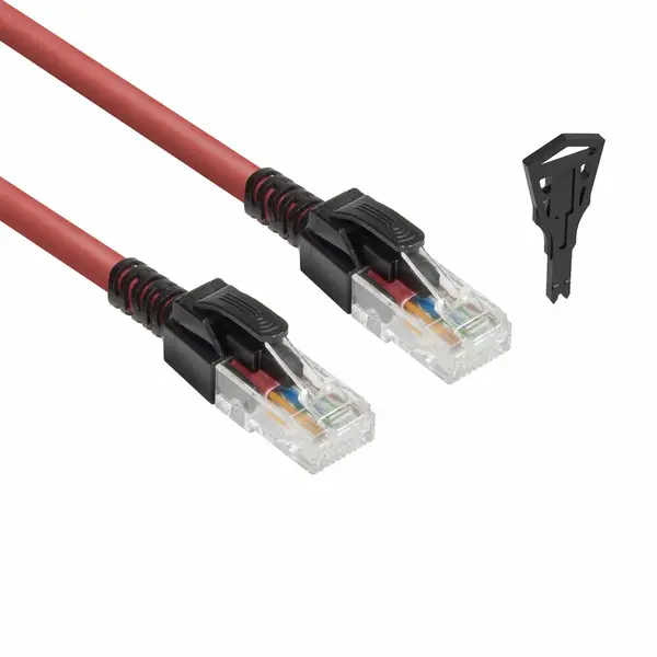 Act Rotes 1,5 Meter U/Utp CAT6A Lszh abschließbares Patchkabel snagless mit RJ45-Anschlüssen thumbnail