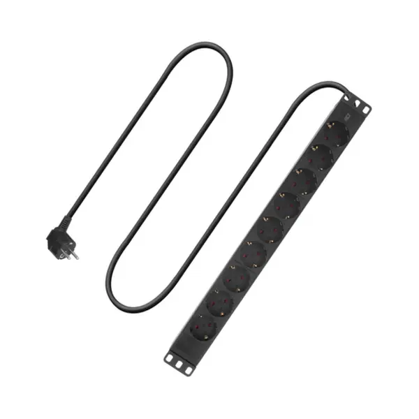 Act Stekkerdoos Pdu 19" CEE7/7 9-voudig type E, 3m H05VV-F 3G1.5 thumbnail