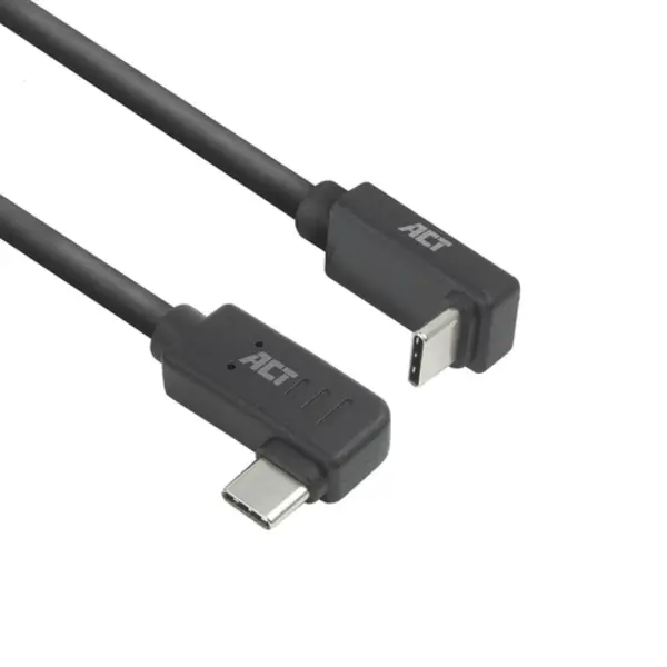 Act Usb 3.0 10Gbps 60W Usb Type-C (haaks links/rechts) naar Usb Type-C (haaks boven/beneden) kabel, 1 meter thumbnail