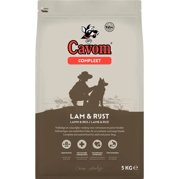 Cavom Compleet Adult Lam&Rijst - Hondenvoer - 5 Kg thumbnail