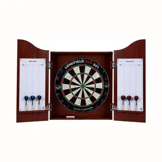 Engelhart - 065017 - Wooden Dart Cabinet + Sisal Dartboard + 2 Sets Of 18 G Darts (Oak)
