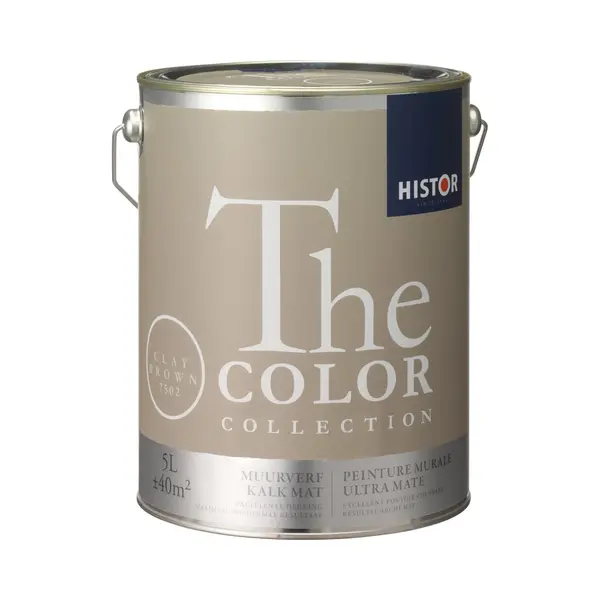 Histor The Color Collection Muurverf Clay Brown 7502 Clay Brown - 5 Liter- Muurverf - Dekkend - Binnen - Kalkmat - thumbnail